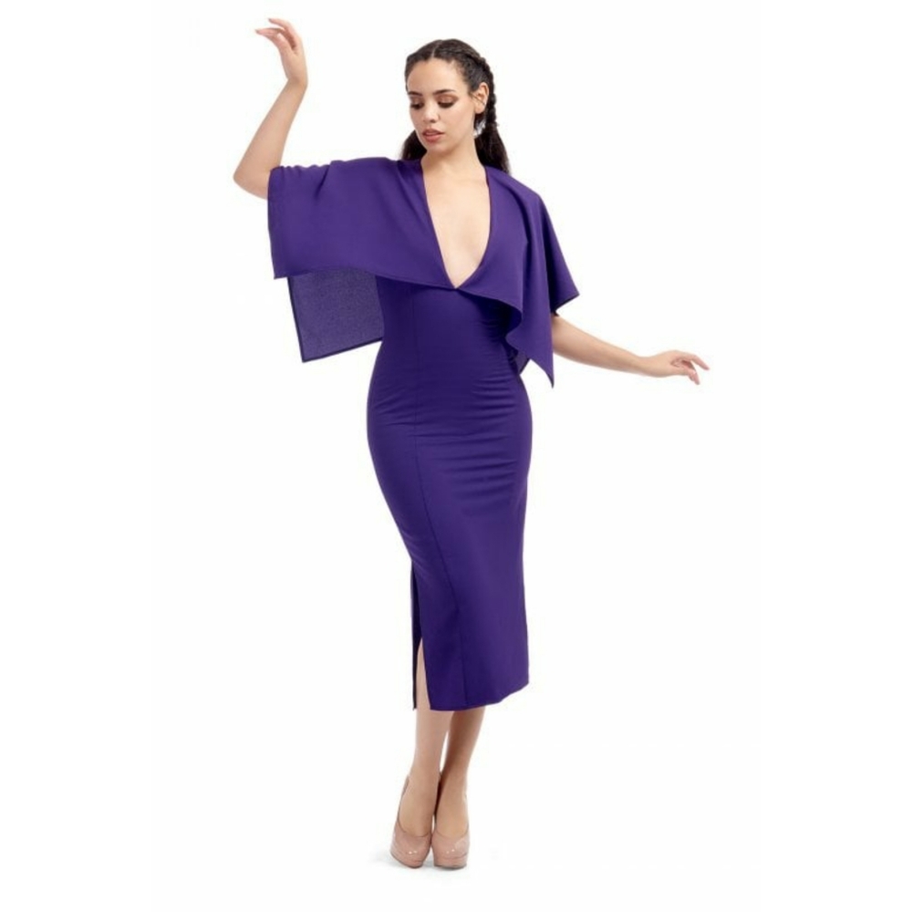Collectif Bright and Beautiful purple Kimono dress